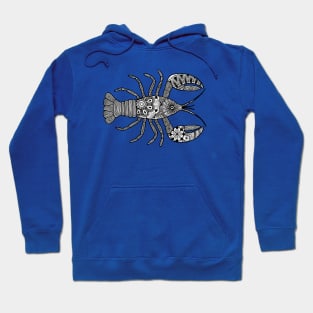 Lobster (black and white horizontal) Hoodie